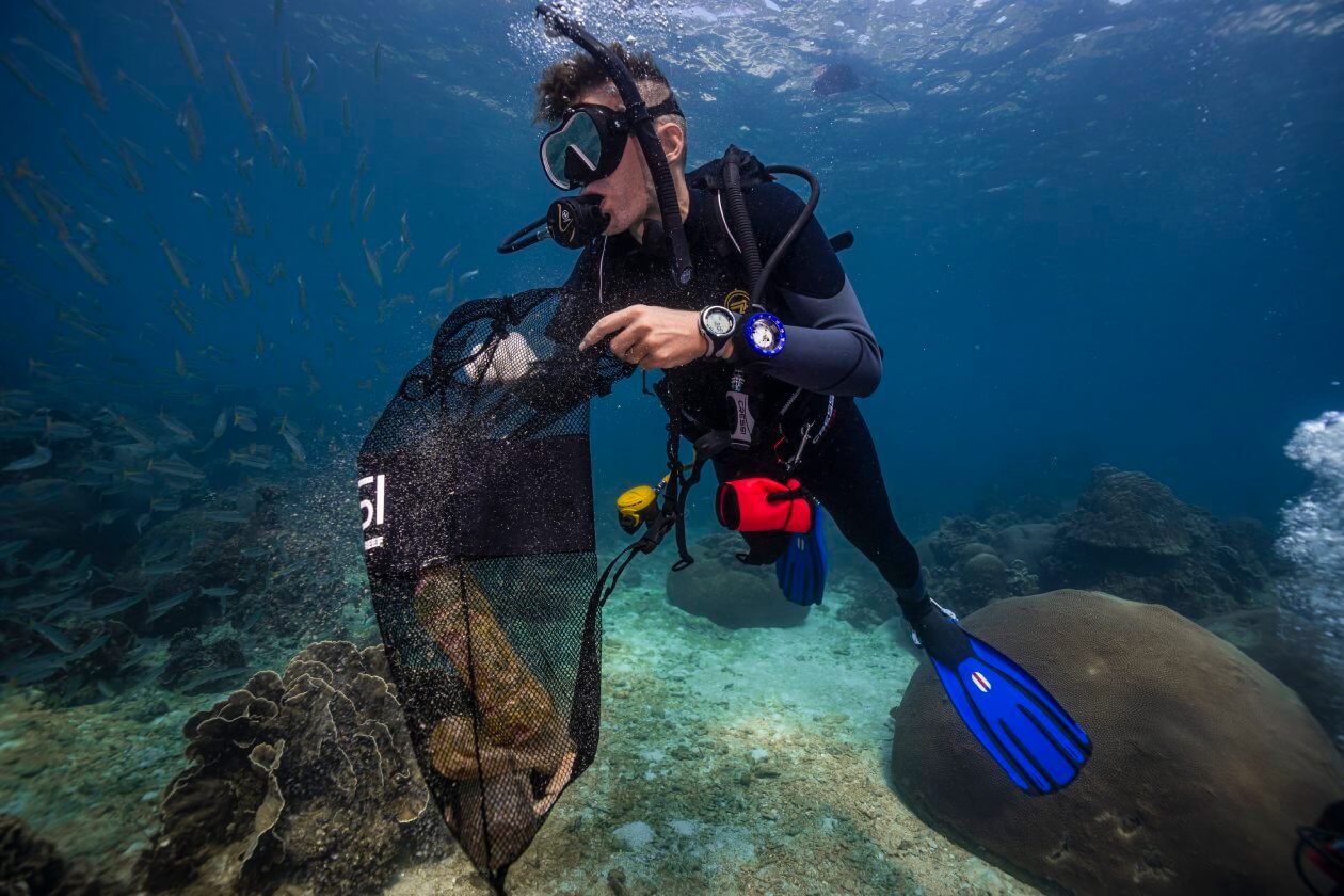 padi marine debris collection koh tao